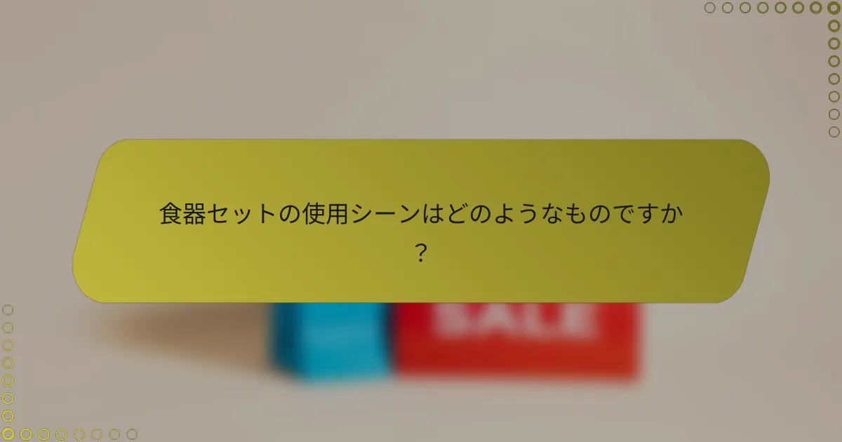食器セットの使用シーンはどのようなものですか？